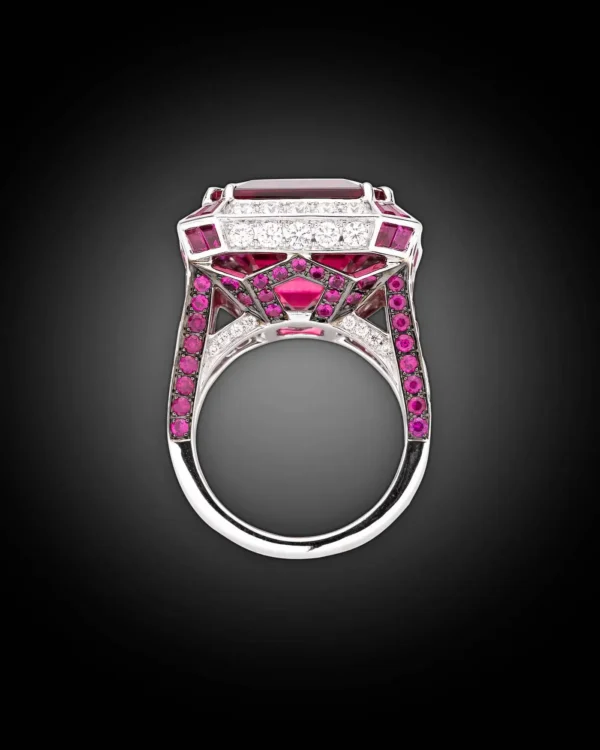 16.12 Carat Rubellite Diamond Ring - Image 3