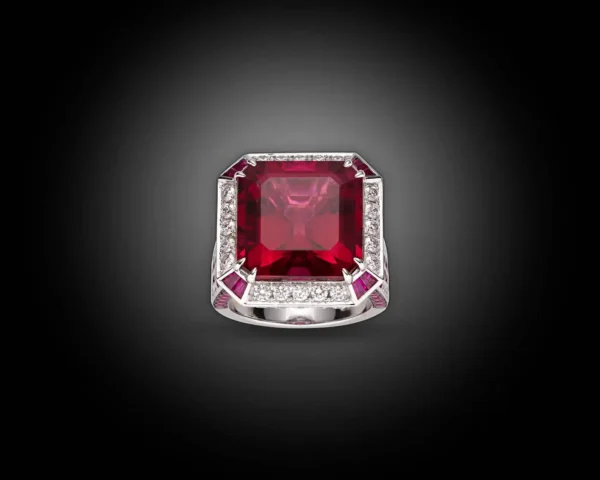 16.12 Carat Rubellite Diamond Ring - Image 2