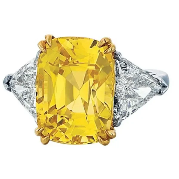 16.79 Carat Cushion-Cut Yellow Sap