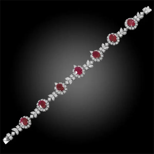 18 Karat Gold Diamond Burma Ruby Necklace Suite - Image 4