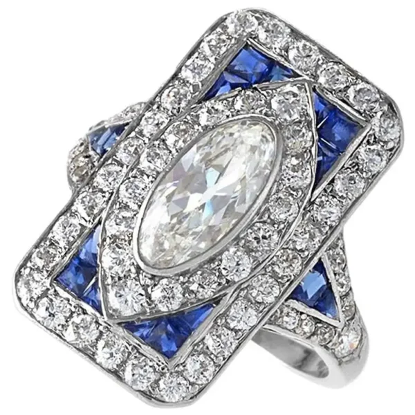 1920's Art Deco Diamond Sapphire