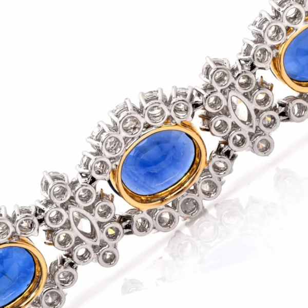 1980s Lady Diana Sapphire Diamond Platinum & Gold Bracelet - Image 2