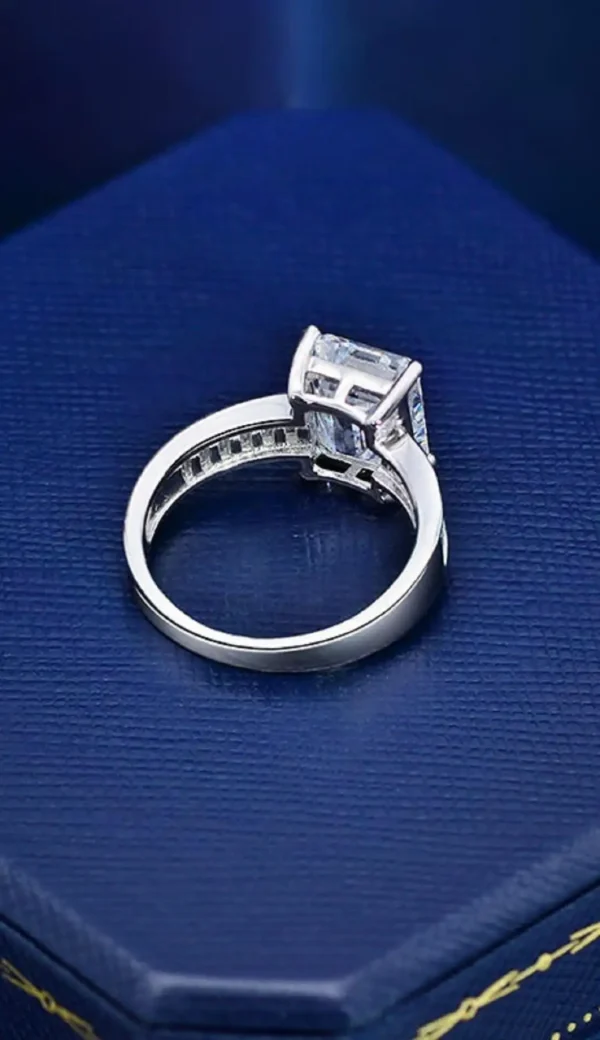 2.25 Carat Diamond Engagement Ring with Side Emerald Cut Diamonds GIA Certified - Image 3