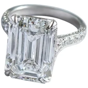 3.51 Carat Emerald Cut Diamond Ring H Colour GIA Certified