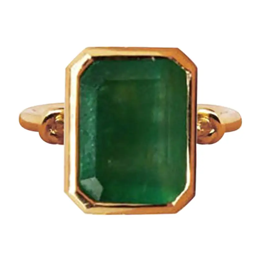 3ct Knot Emerald Ring in 18ct Yell