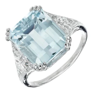 6.25 Carat Aqua Diamond Platinum Cocktail Ring