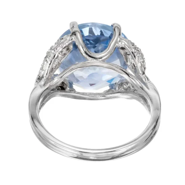 9.13 Carat Ceylon Sapphire Pave Diamond Platinum Engagement Ring GIA Certified - Image 6