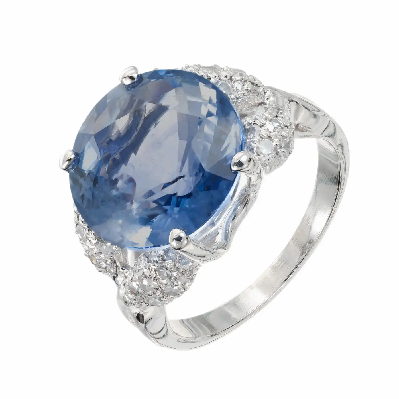 9.13 Carat Ceylon Sapphire Pave Di