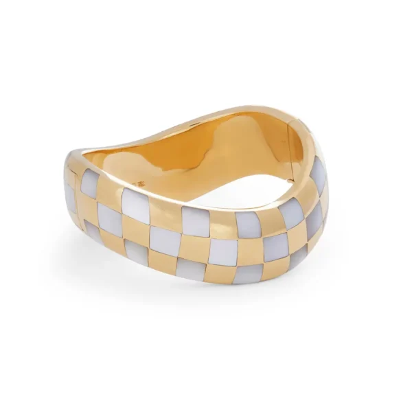 Angela Cummings Gold and Mother or Pearl Bangle - Image 2