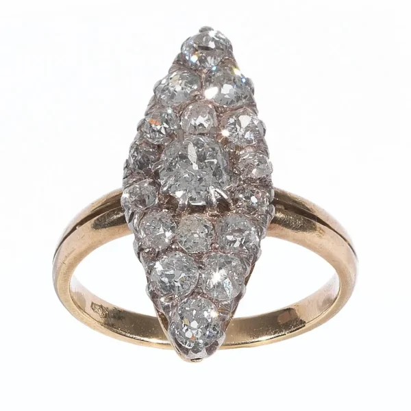 Antique Diamond Silver Gold Cluste