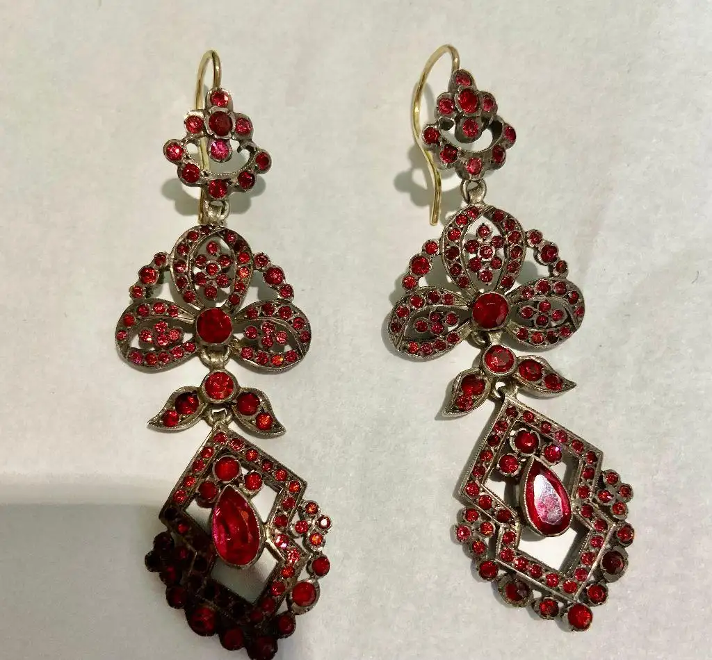 Antique Edwardian Earrings of Pink