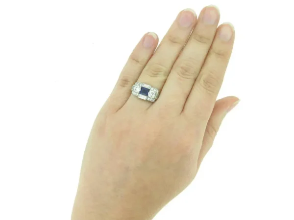 Art Deco Sapphire Diamond Ring Tiffany & Co. - Image 6