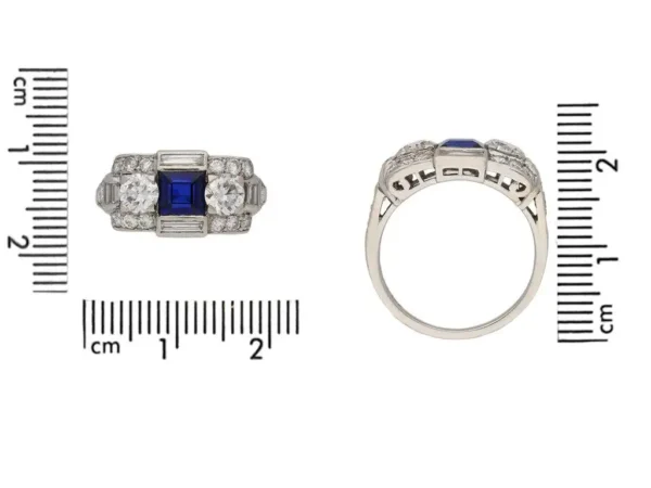 Art Deco Sapphire Diamond Ring Tiffany & Co. - Image 5