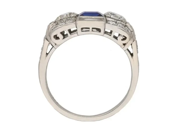 Art Deco Sapphire Diamond Ring Tiffany & Co. - Image 4