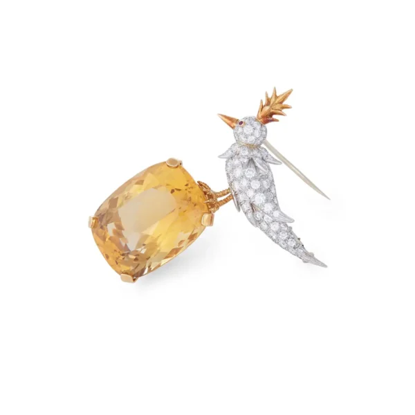 Bird on a Rock Citrine and Diamond Brooch - Jean Schlumberger for Tiffany & Co. - Image 2