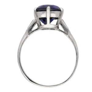 Boucheron Paris Solitaire Natural Unenhanced Burmese Sapphire Diamond Ring