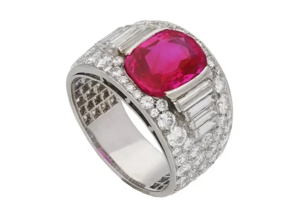 Bulgari Natural Unenhanced Burmese Ruby Diamond Ring - Image 2