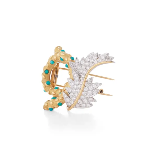 Buy Diamond and Turquoise brooch - Jean Schlumberger for Tiffany & Co. - Image 2