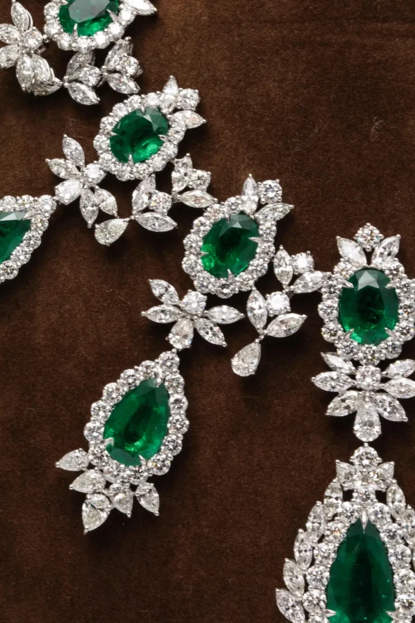 Buy Emerald and Diamond Drop Necklace - Image 10