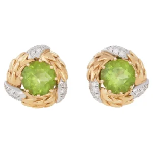 Buy Peridot and Diamond Ear Clips