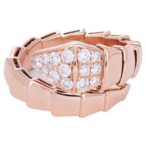 Bvlgari Serpenti Viper Rose Gold Diamond Ring