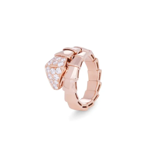 Bvlgari Serpenti Viper Rose Gold Diamond Ring - Image 2