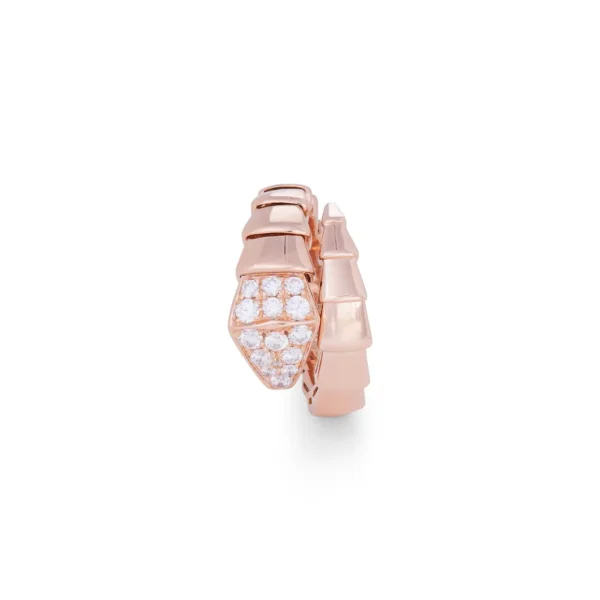 Bvlgari Serpenti Viper Rose Gold Diamond Ring - Image 4