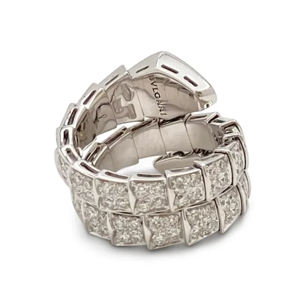 Bvlgari Serpenti Viper White Gold Diamond Ring - Image 6