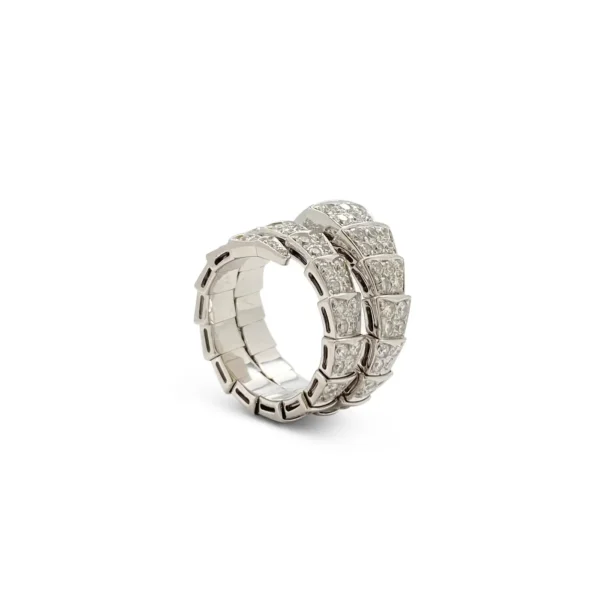 Bvlgari Serpenti Viper White Gold Diamond Ring - Image 5