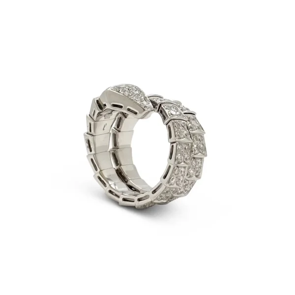 Bvlgari Serpenti Viper White Gold Diamond Ring - Image 2