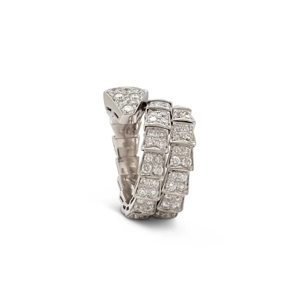 Bvlgari Serpenti Viper White Gold Diamond Ring - Image 3