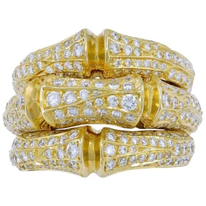 Cartier Diamond Yellow Gold Bamboo