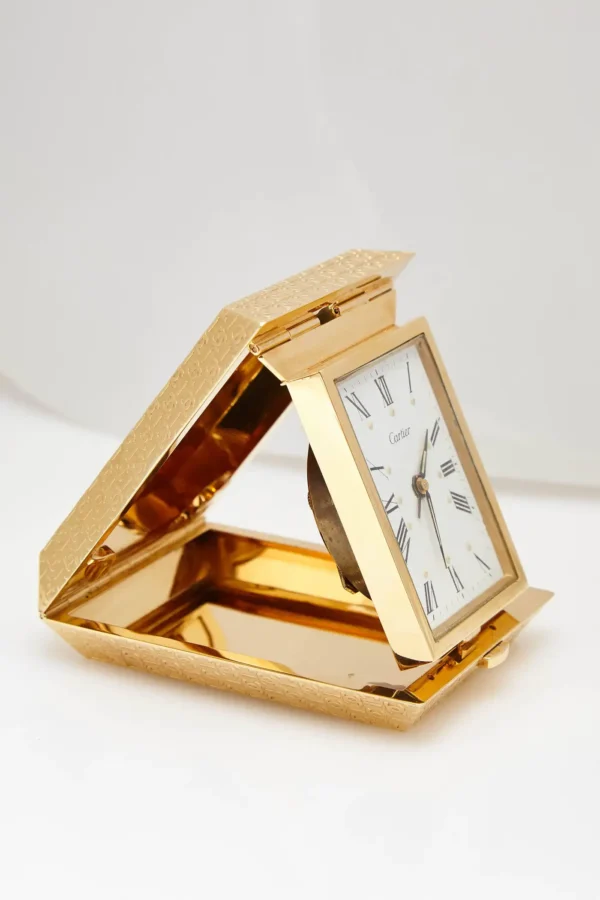 Cartier Gold Travel Clock For Sale - Image 2