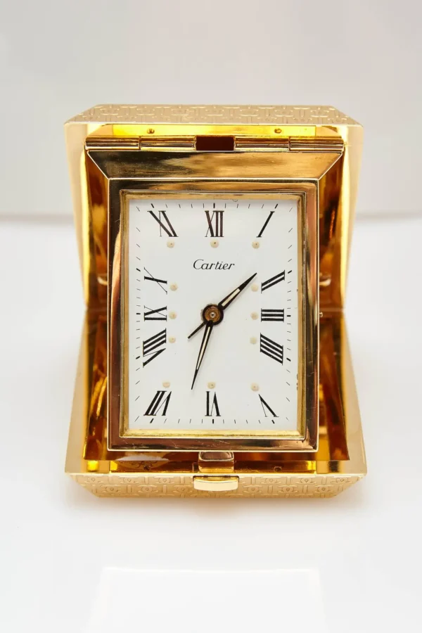 Cartier Gold Travel Clock For Sale - Image 3