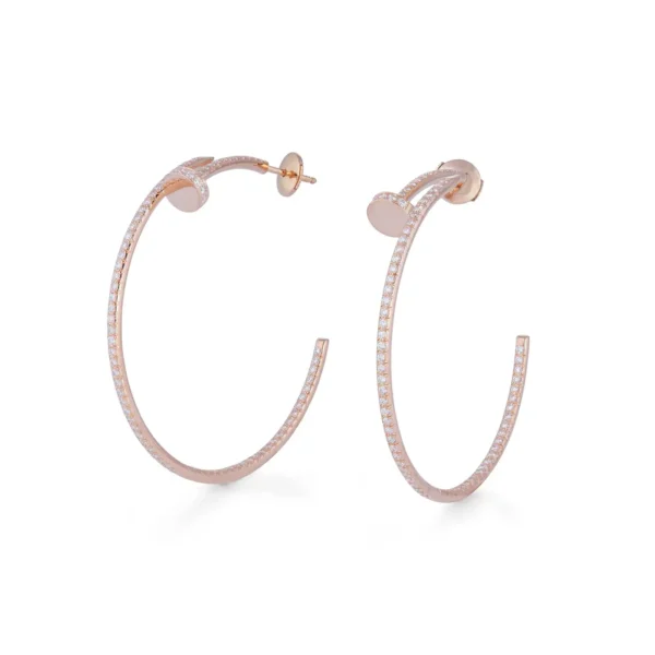 Cartier Juste Un Clou Rose Gold Diamond Earrings - Image 3