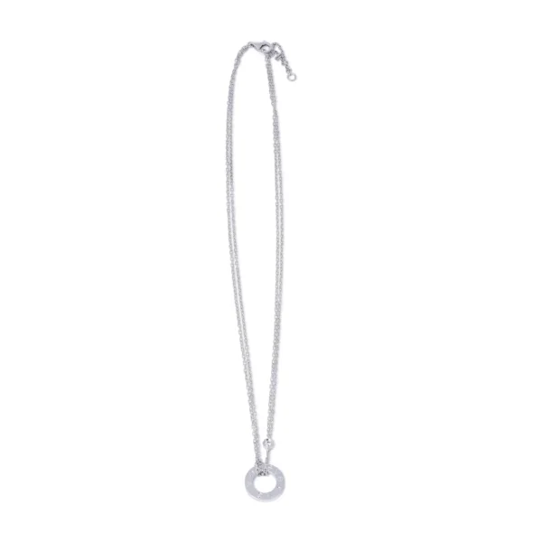 Cartier Love White Gold Diamond Circle Charm Necklace - Image 4