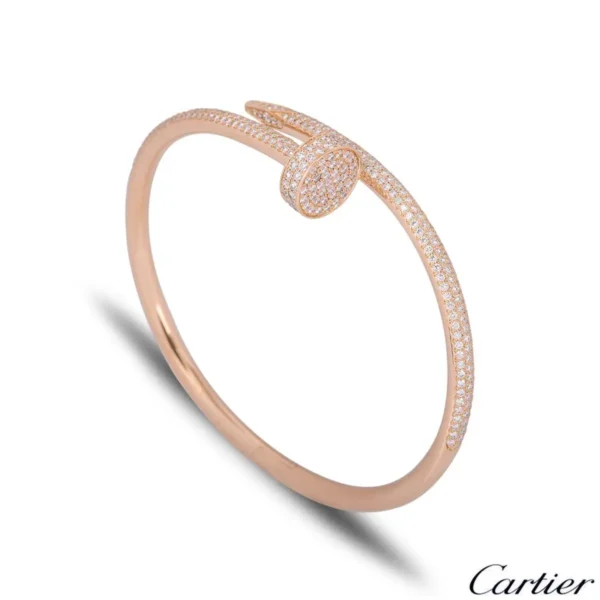 Cartier Rose Gold Full Pave Diamond Juste Un Clou Bracelet N6702117 - Image 2