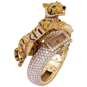 Cartier Vivid Yellow White Diamond Panther Watch