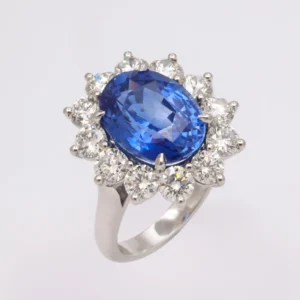 Ceylon Blue Sapphire and Diamond Ring