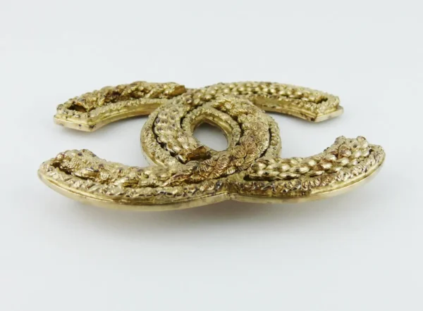 Chanel Jumbo Logo Brooch For Sale - Image 3