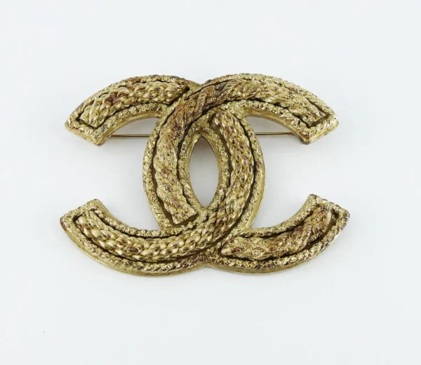 Chanel Jumbo Logo Brooch For Sale - Image 2