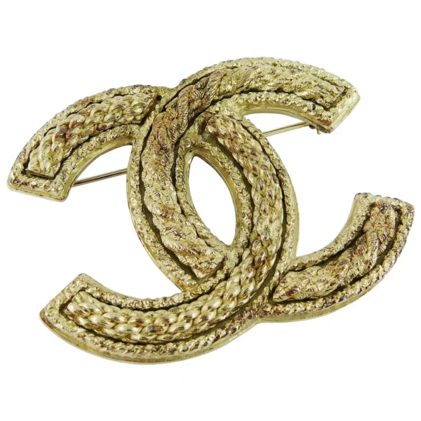 Chanel Jumbo Logo Brooch For Sale - Image 5