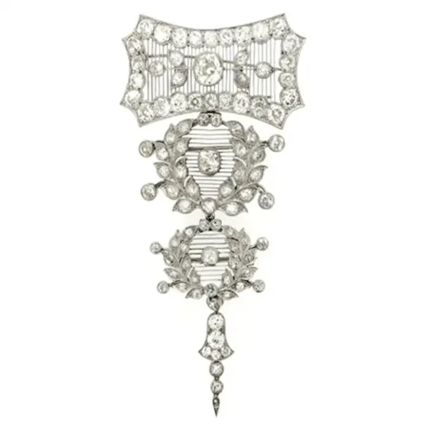 Child and Child Rare Magnificent Diamond Platinum Pendant Brooch, circa 1900 - Image 3