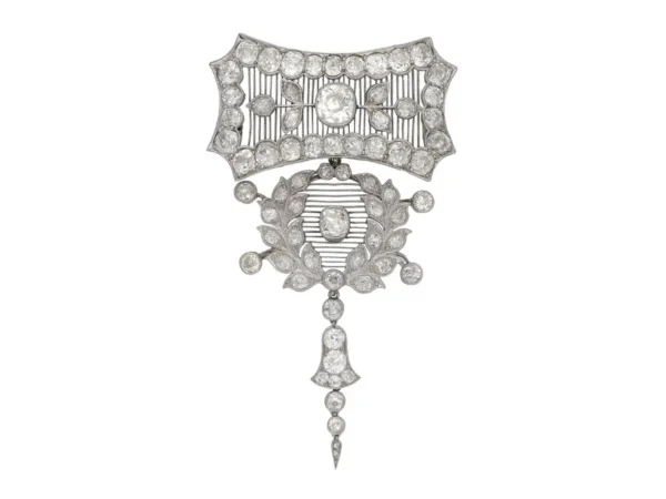 Child and Child Rare Magnificent Diamond Platinum Pendant Brooch, circa 1900 - Image 5