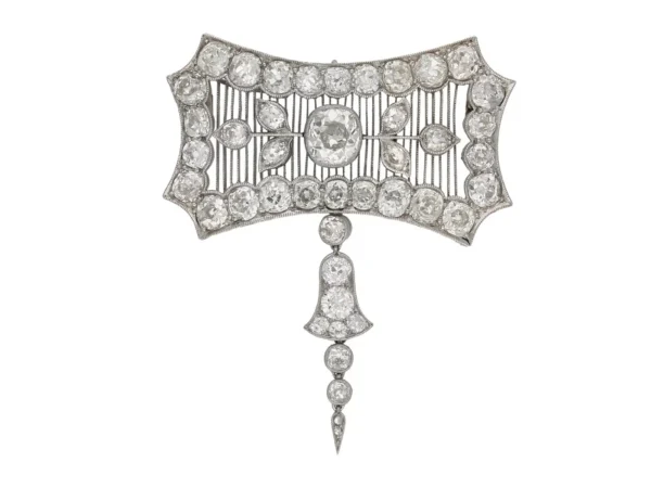 Child and Child Rare Magnificent Diamond Platinum Pendant Brooch, circa 1900 - Image 7