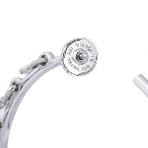 Christian Dior Coquine White Gold Diamond Hoop Earrings - Image 3