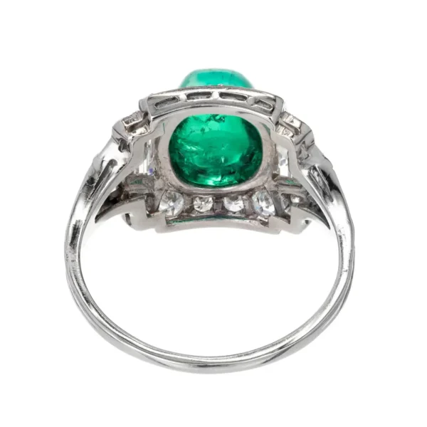 Colombian Emerald Diamond Platinum Cocktail Ring Tiffany & Co. 3.60 Carat - Image 6