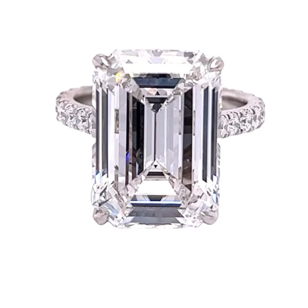 David Rosenberg 10.41 Carat Emerald Cut F VVS2 GIA Diamond Engagement Ring - Image 7