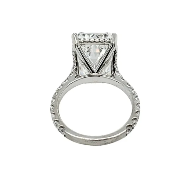 David Rosenberg 10.41 Carat Emerald Cut F VVS2 GIA Diamond Engagement Ring - Image 5