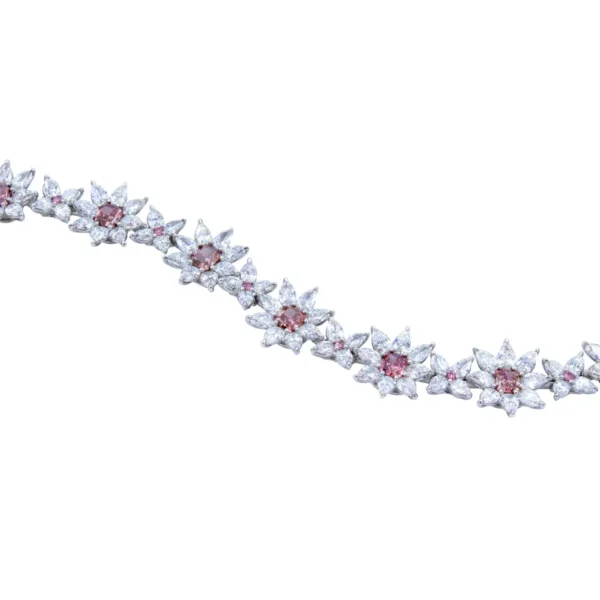 David Rosenberg 13 Carat Fancy Deep Pink/Orangy Pink Argyle GIA Diamond Bracelet - Image 4